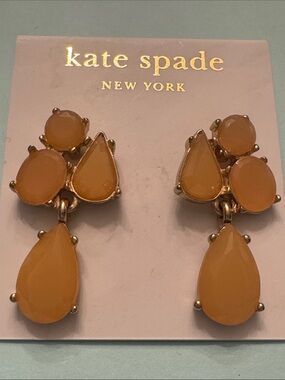 kate spade Peach Cluster Teardrop Dangle Earrings